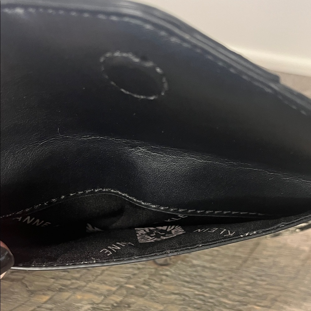 Anne Klein Monogram Black and Cream Clutch/crossbody Envelope Wallet. - Picture 5 of 6